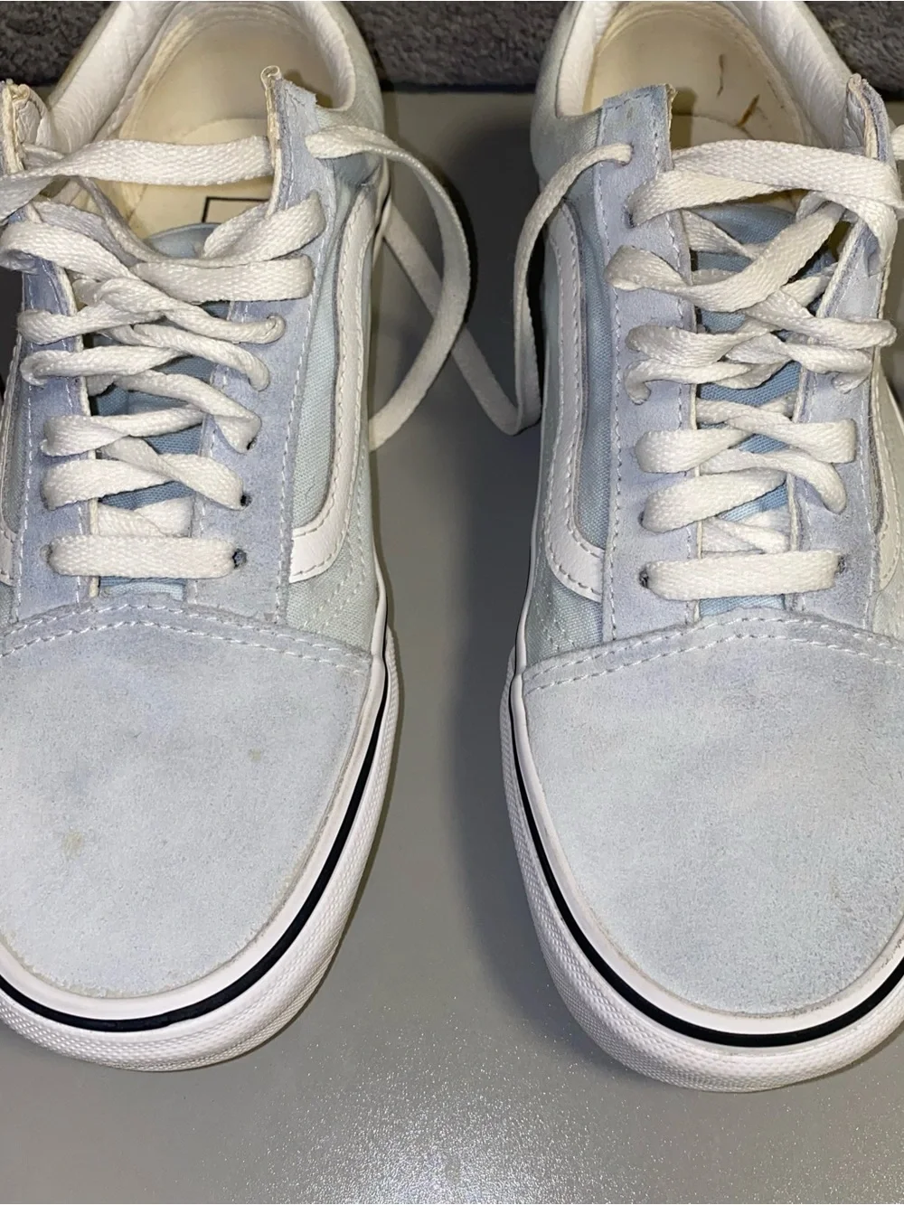 Vans Old Skool Light Blue Suede Canvas Sneakers Men 6.5 Women 8